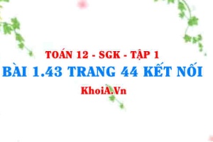 Bài 1.43 trang 44 Toán 12 tập 1 Kết nối tri thức